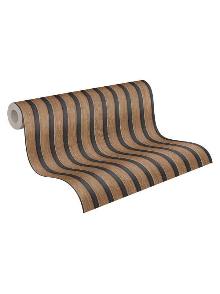 Tapete Wooden panel Braun