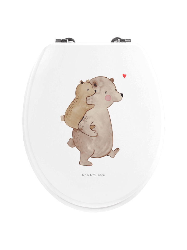 Holz Toilettendeckel Papa Bär ohne Spruch in Weiß