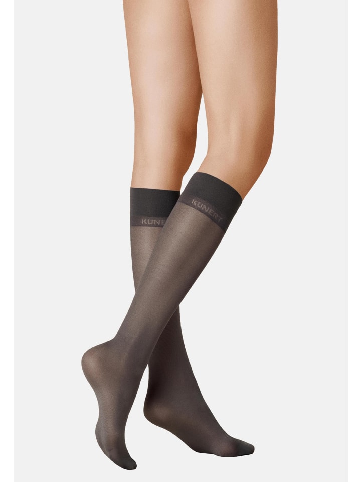 Feinkniestrümpfe Satin Look 40 weicher Bund in Carbon