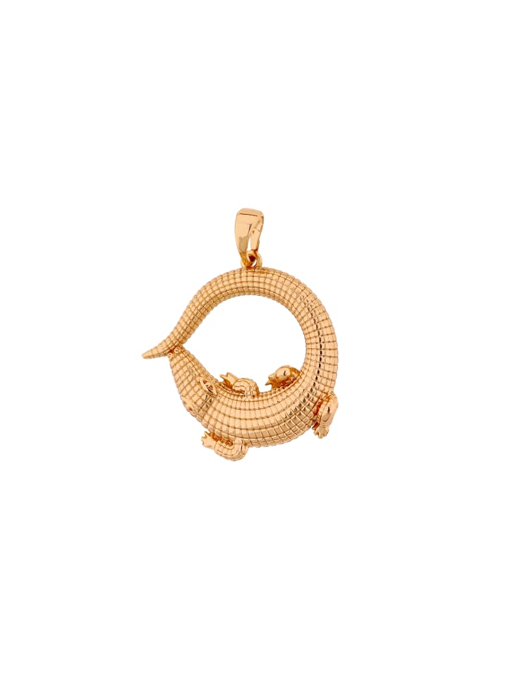 Women Pendant With Crocodile Motif in Rose Gold