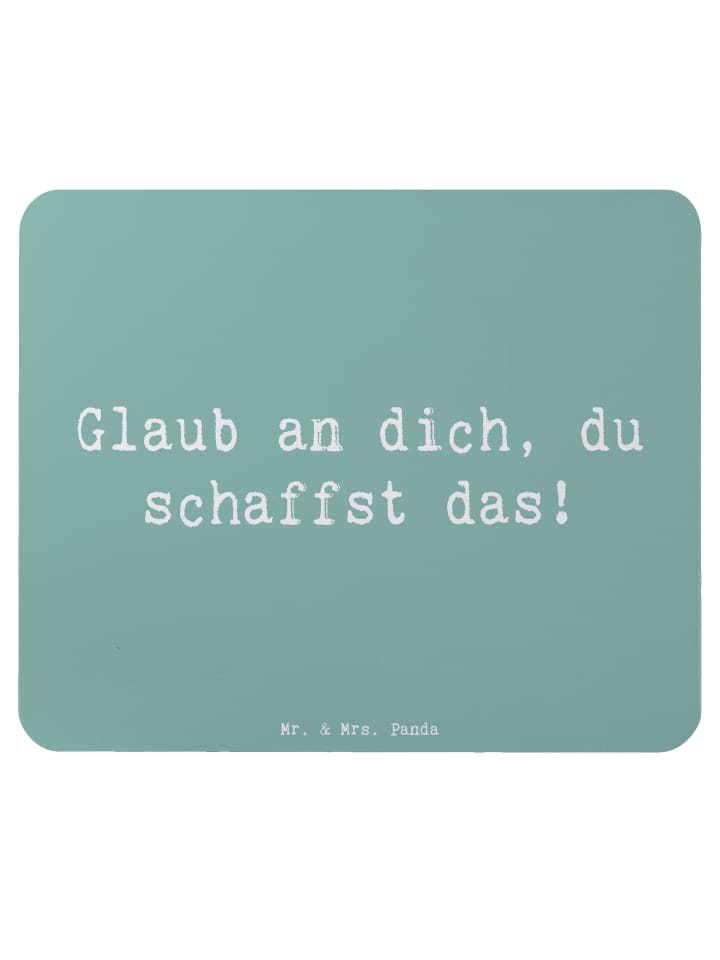 Mouse Pad Spruch Schulanfang Glaube mit Spruch in Meeresbrise