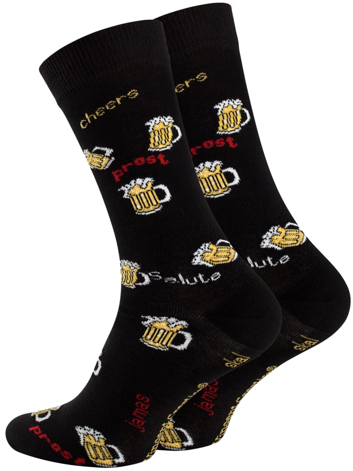 Bunte Fun Socken Farbenfrohe Freizeitsocken Damen & Herren in Bier