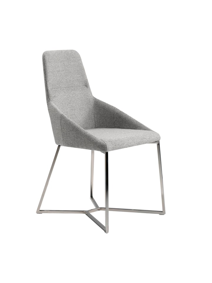 Stuhl 4008 in Grau/Stahl – (B)50 x (H)91 x (T)61 cm