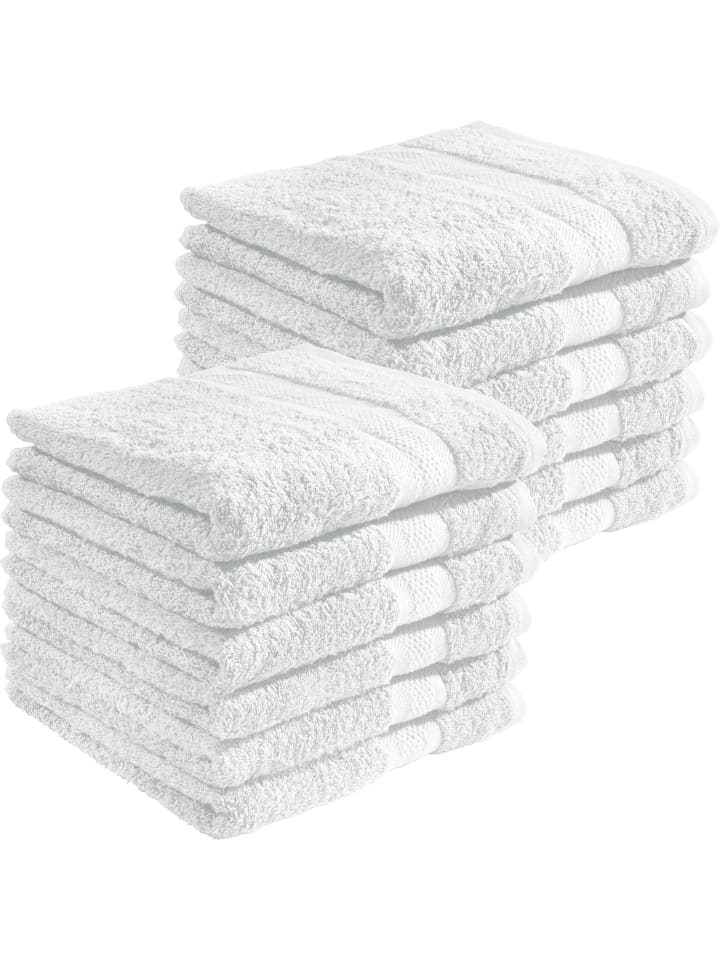Frottier Handtuch 12er-Pack Chicago in weiß