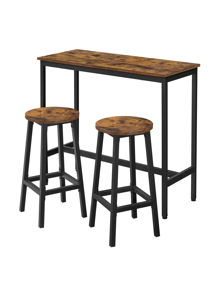 Bartisch Barnet in Braun-Schwarz - (B)40 x (H)90 x (T)100 cm