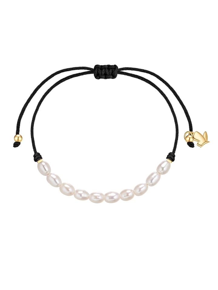 Armband aus Edelstahl mit Süßwasser-Zuchtperle in gelbgold