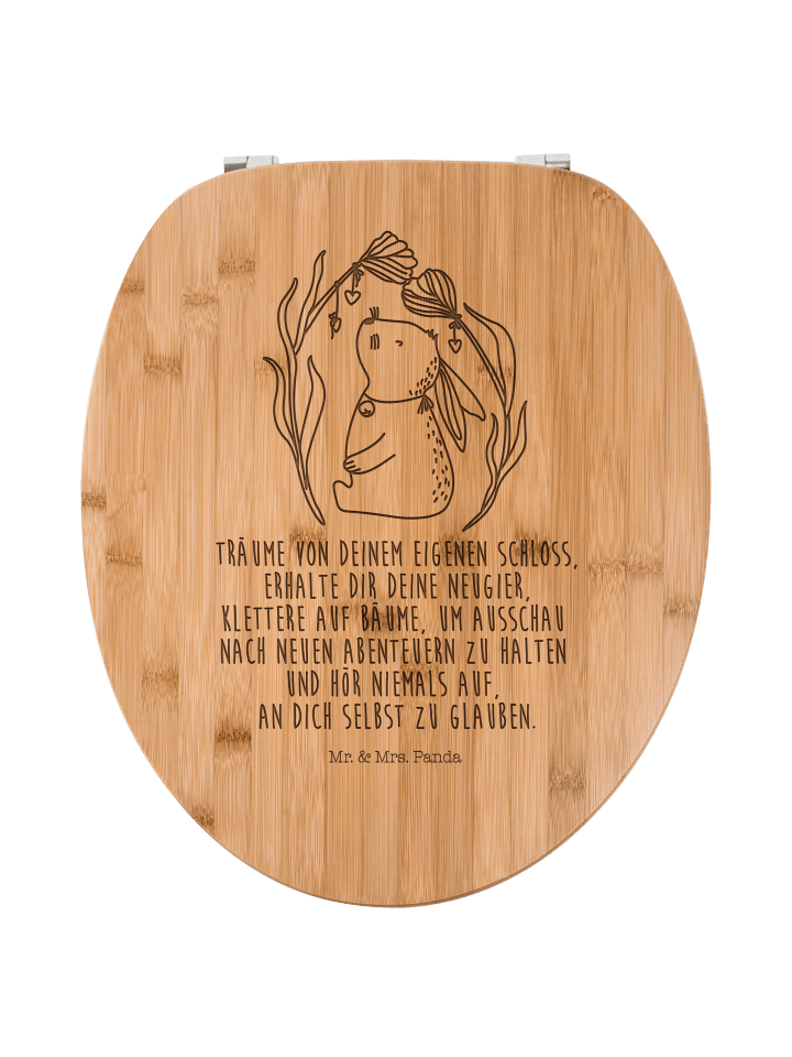WC Brille Hase Blume mit Spruch in Transparent