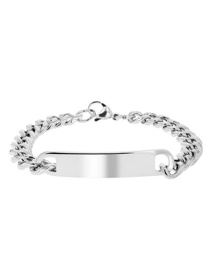 Unisex Armband – Panzerarmband aus Edelstahl 21 cm in silber