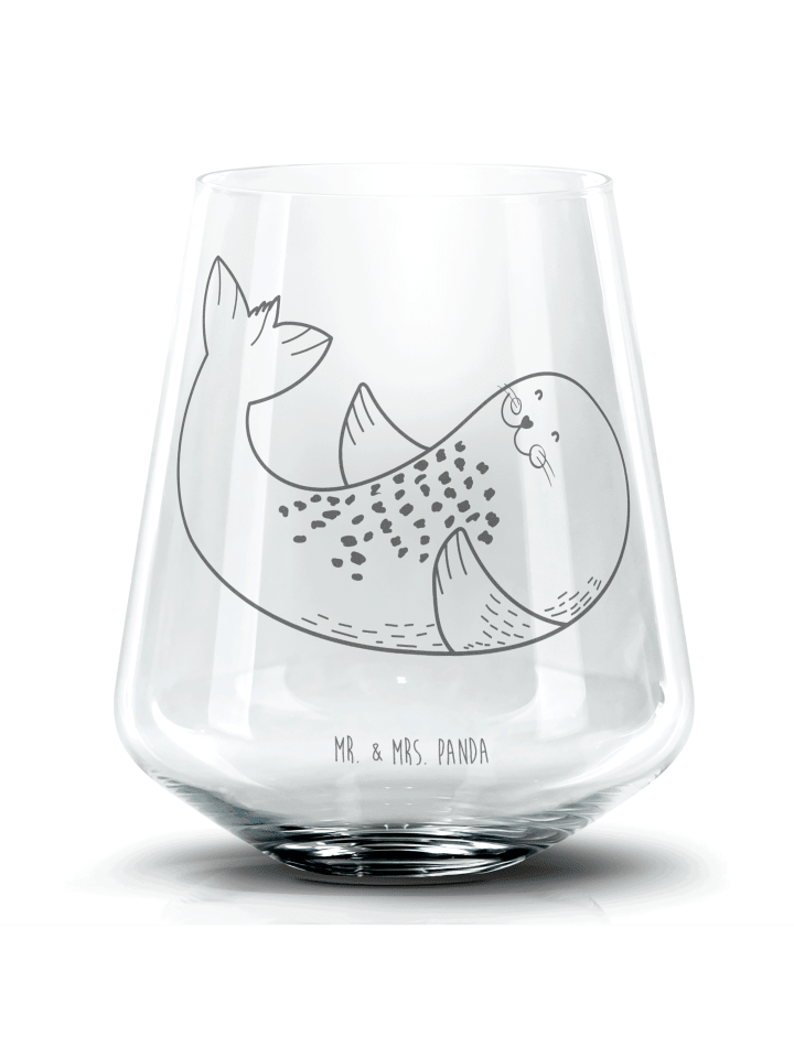 Tumbler Glas Robbe Liegen ohne Spruch in Transparent