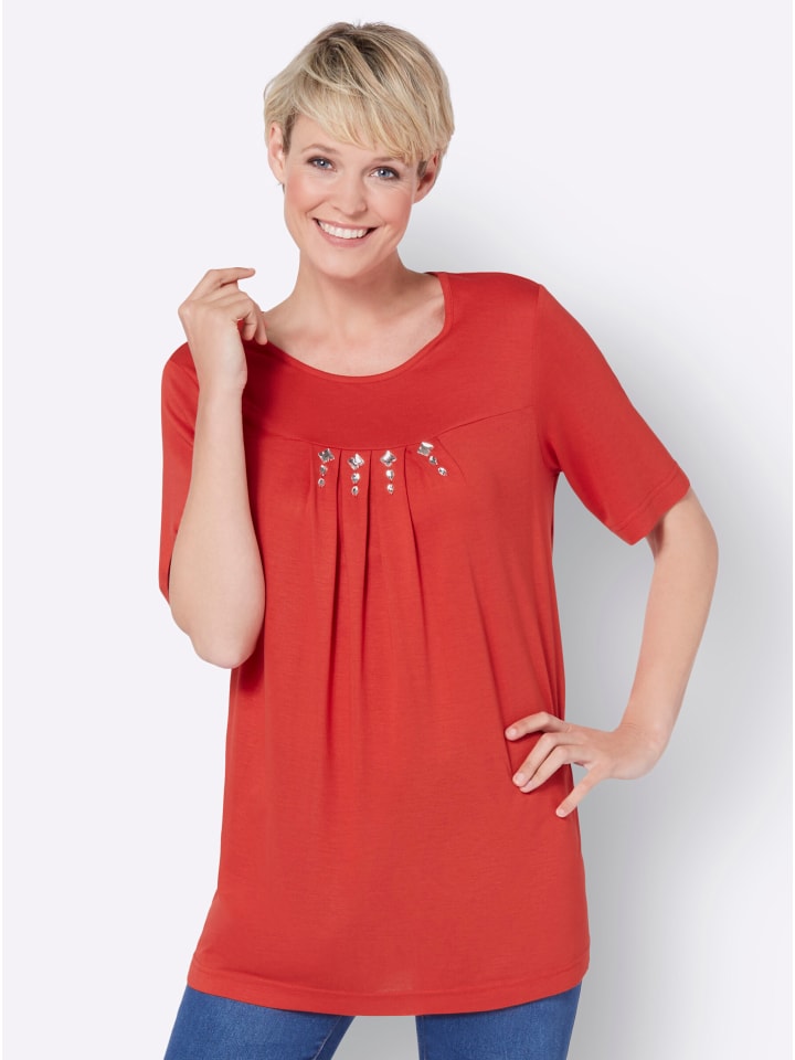 Kurzarm-Shirt in erdbeere