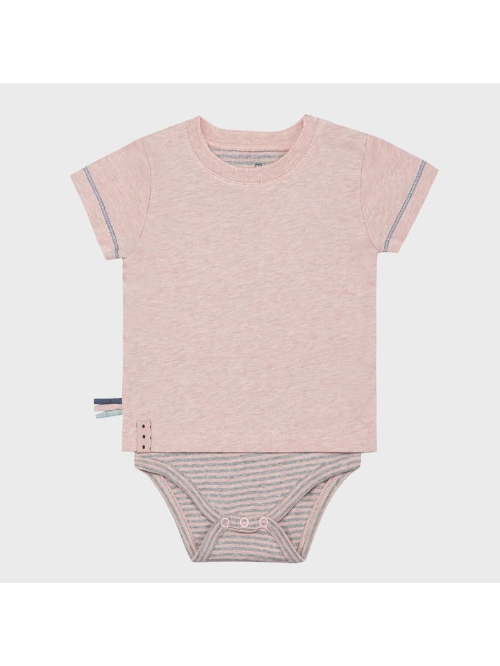 Baby Kurzarm-Bodyshirt in Rose Melange