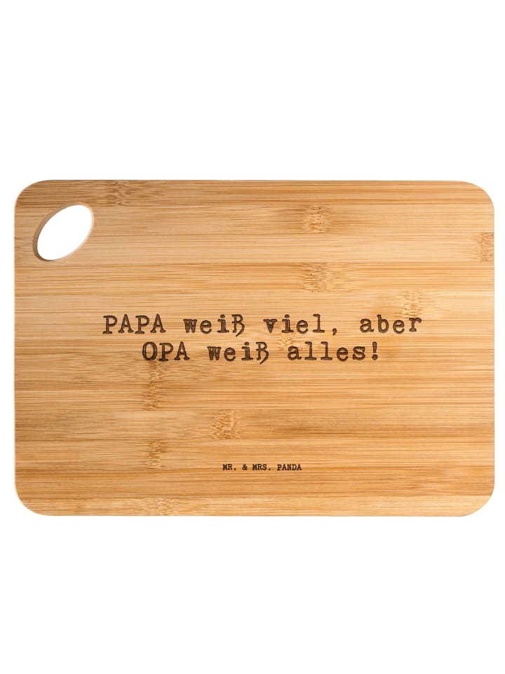 Holzschneidebrett PAPA weiß viel, aber... mit S... in Braun