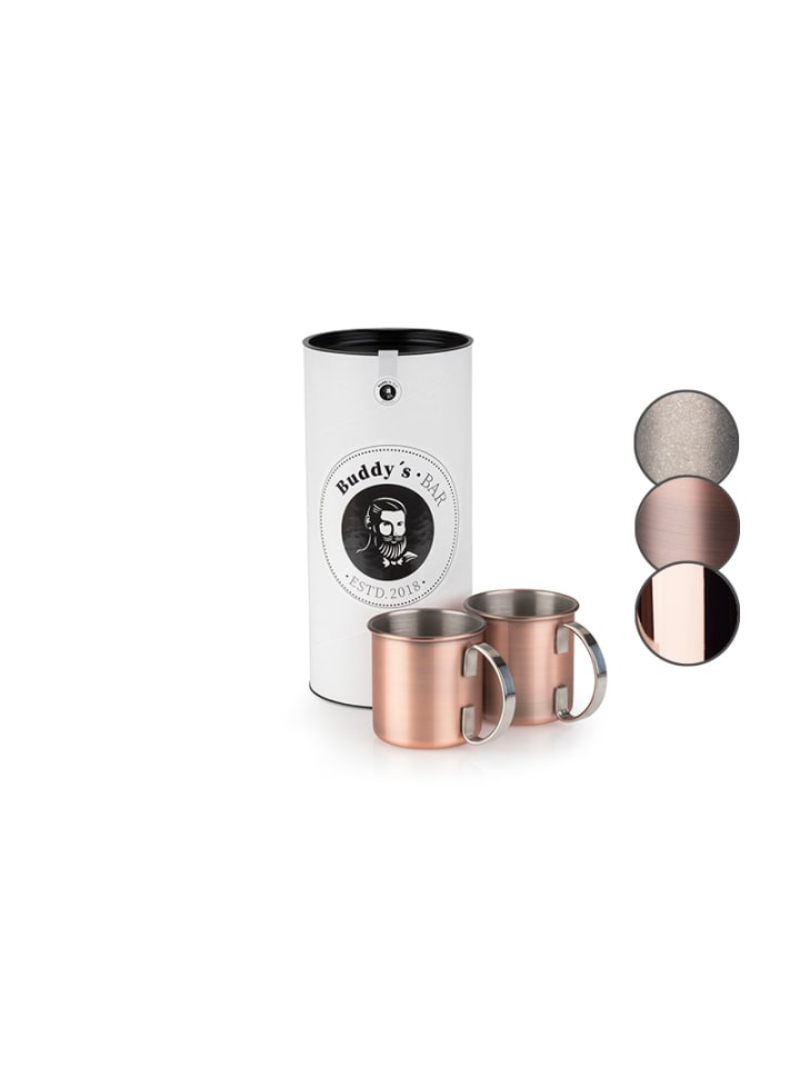 Cocktailbecher 2er Set -MOSCOW MULE- in Kupfer, Maße: 9x13x9 cm