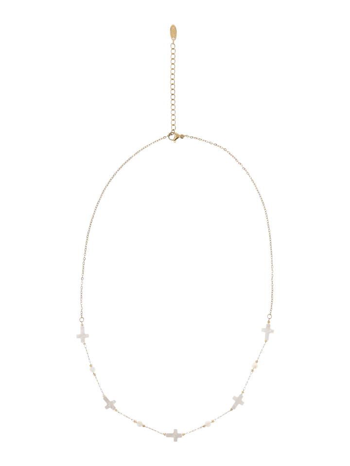 Women Chain Necklace in Gold White