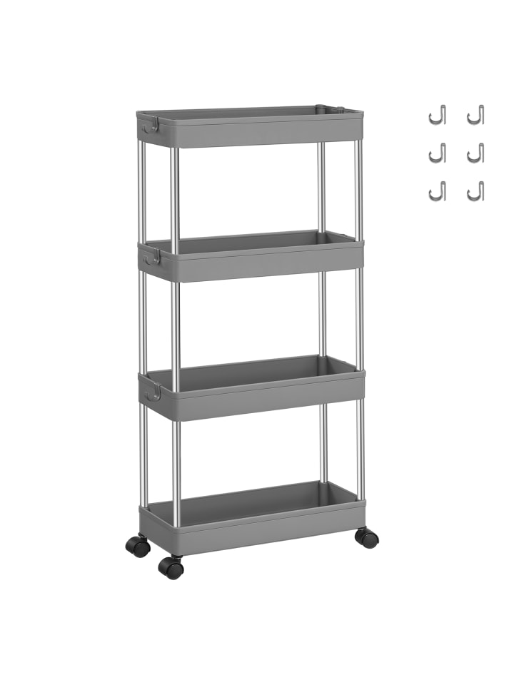 Beistellwagen Benco in Grau - (B)14.4 x (H)86 x (T)42 cm