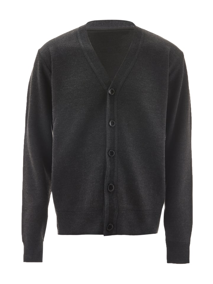 Herren Cardigan in Dunkelgrau Melange