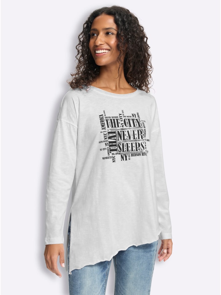 Langarm-Shirt in weiß