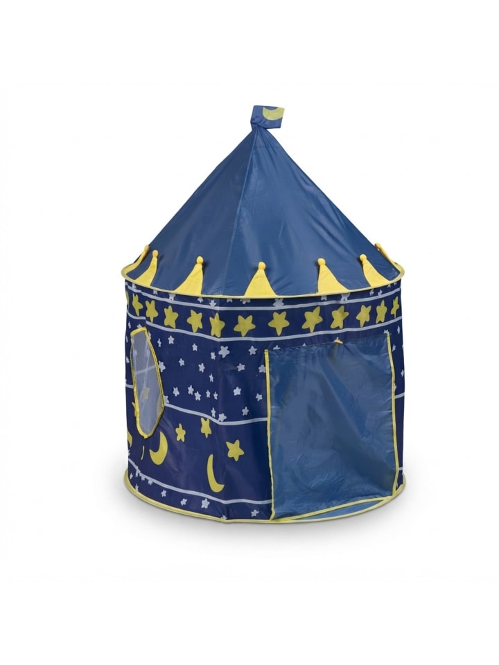 Spielzelt "Mond" in Blau/ Gelb -  (H)135 x Ø 100 cm