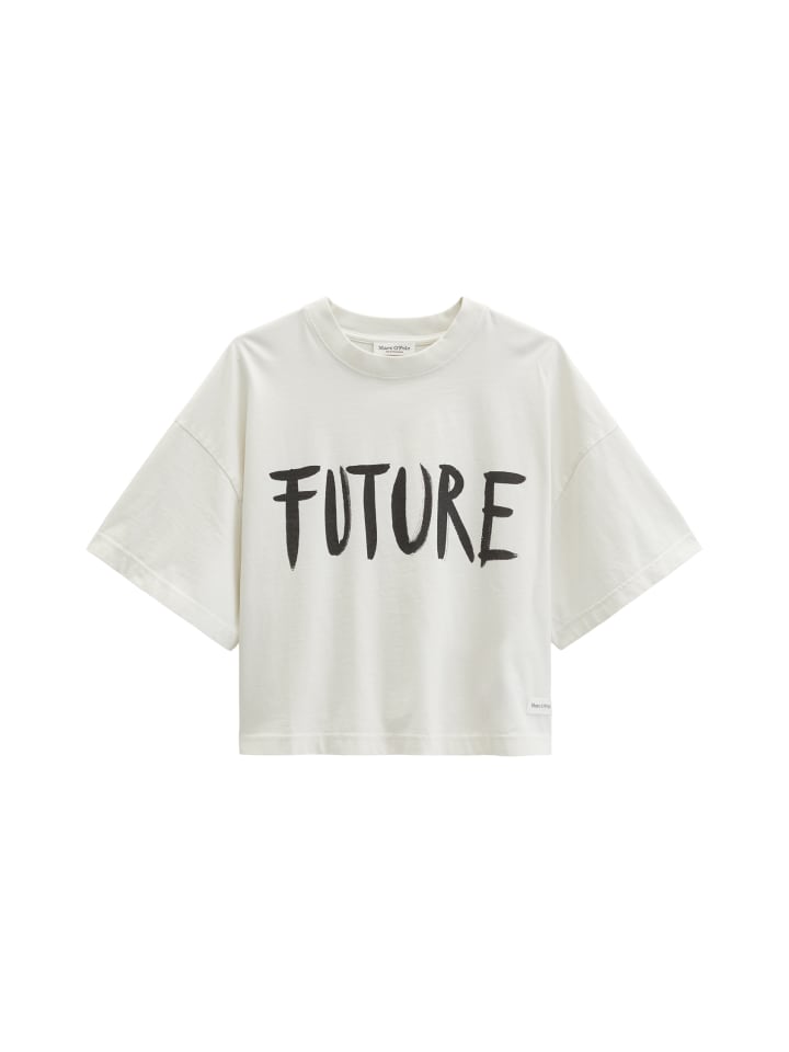 Print-T-Shirt loose in White Cotton