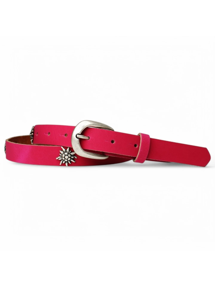 Damen Trachtengürtel Weiß in Pink