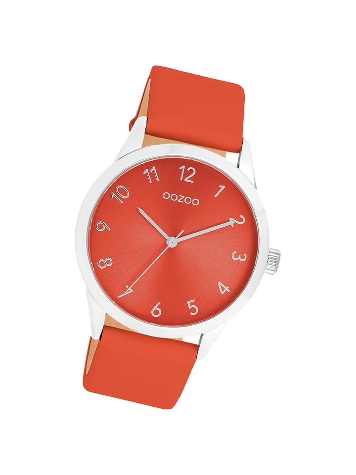 Analog-Armbanduhr Oozoo Timepieces orange groß (ca. 40mm)
