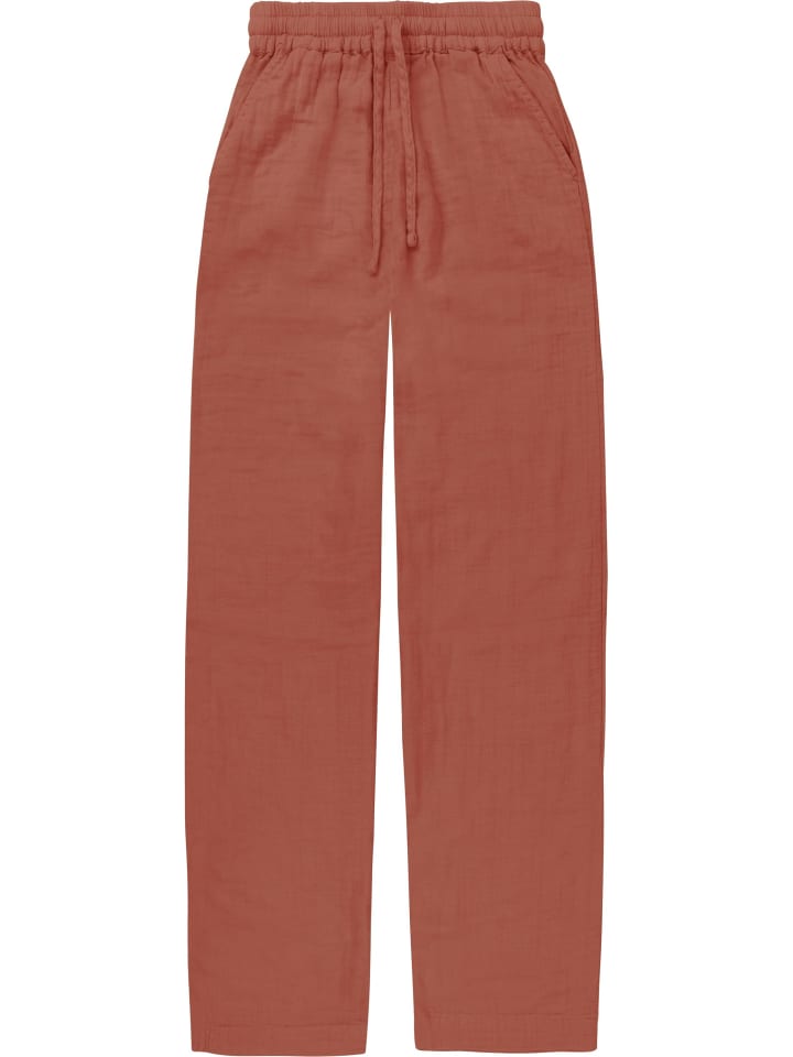 Musselin Hose extra lang Chania in Terracotta
