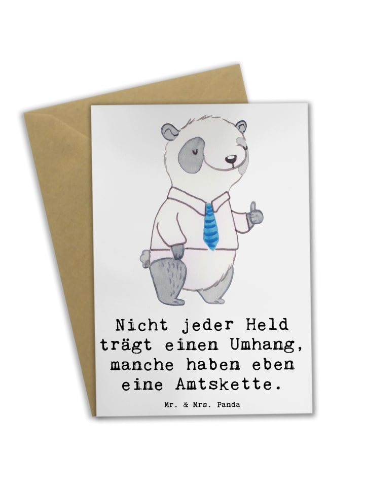 Klappkarte Bürgermeister Held mit Spruch in Weiß