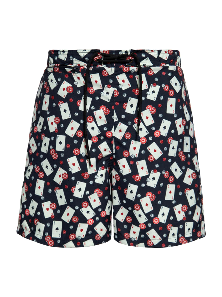 King Kerosin Badeshorts Casino in schwarz