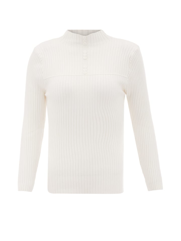 Damen Strickpullover in Wollweiss