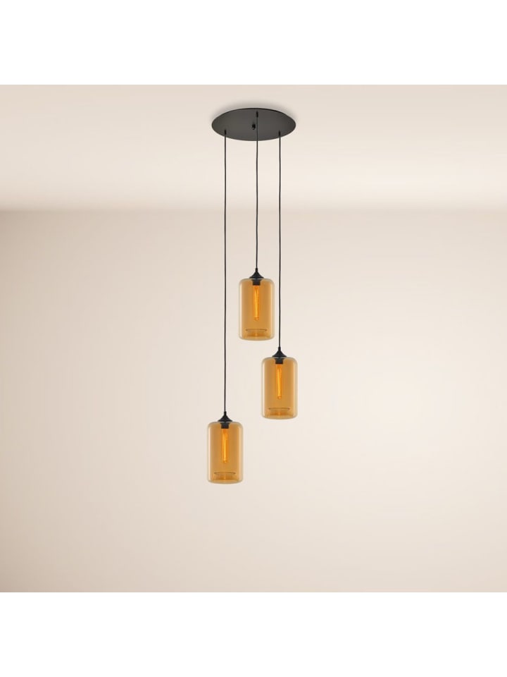 Cruet Mehrfach-Pendelleuchte Glas 3 oder 5-flammig in Amber