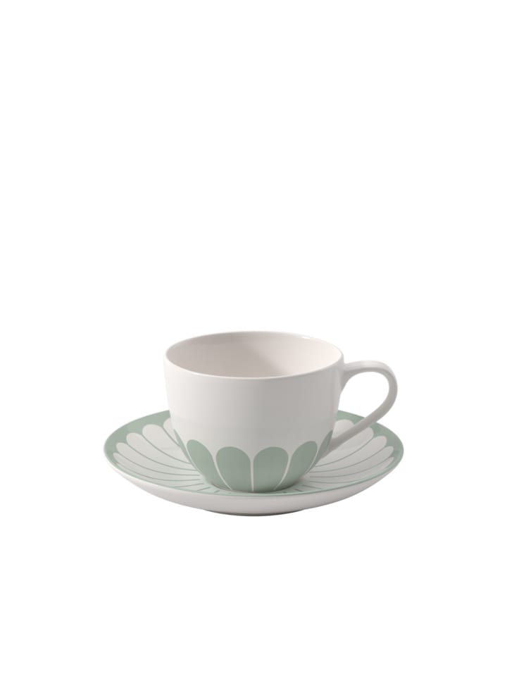 Kaffeetasse mit Untertasse Fleur Couleur in Vert 160 ml