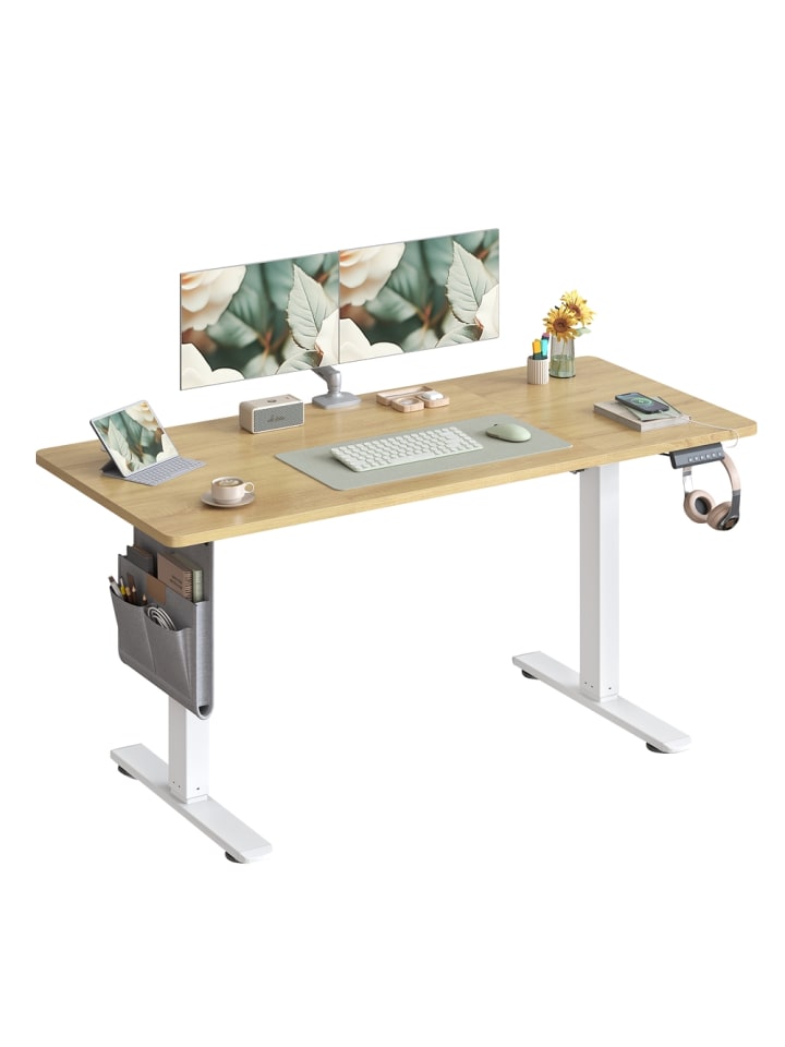 Schreibtisch Balok in Goldeichenfarben - (B)60 x (H)(72-120) x (T)140 cm