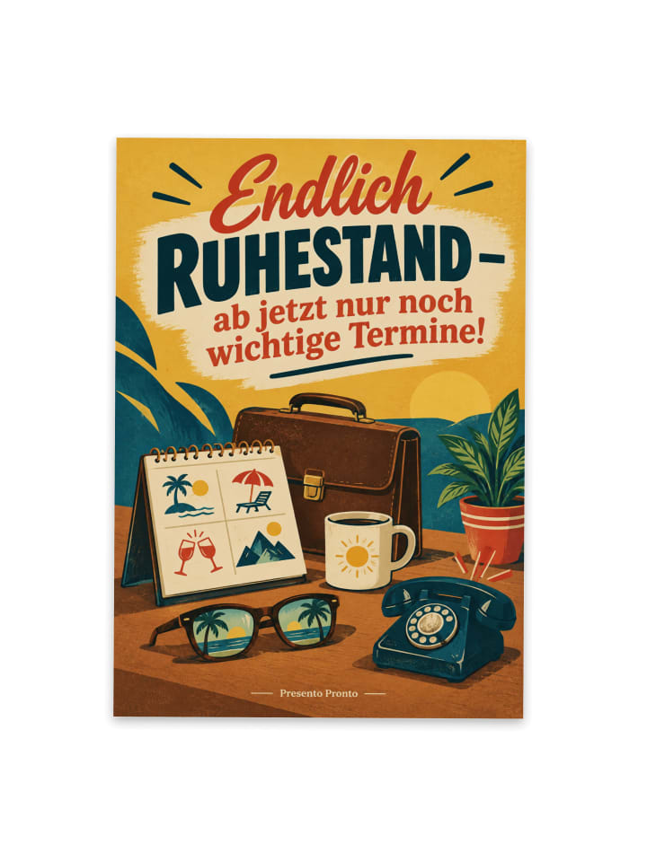 Postkarte Ruhestand humorvoll Design mit Spruch in Weiß