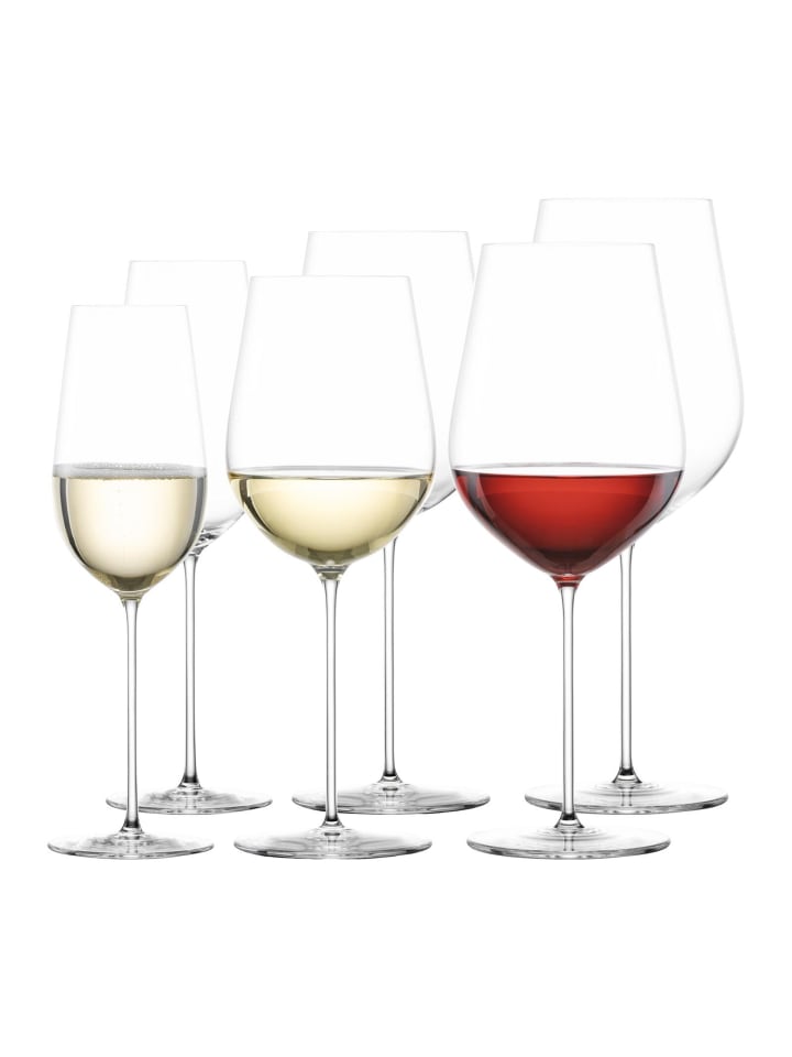 6-tlg. Wein- und Champagnergläserset VUELO in Transparent