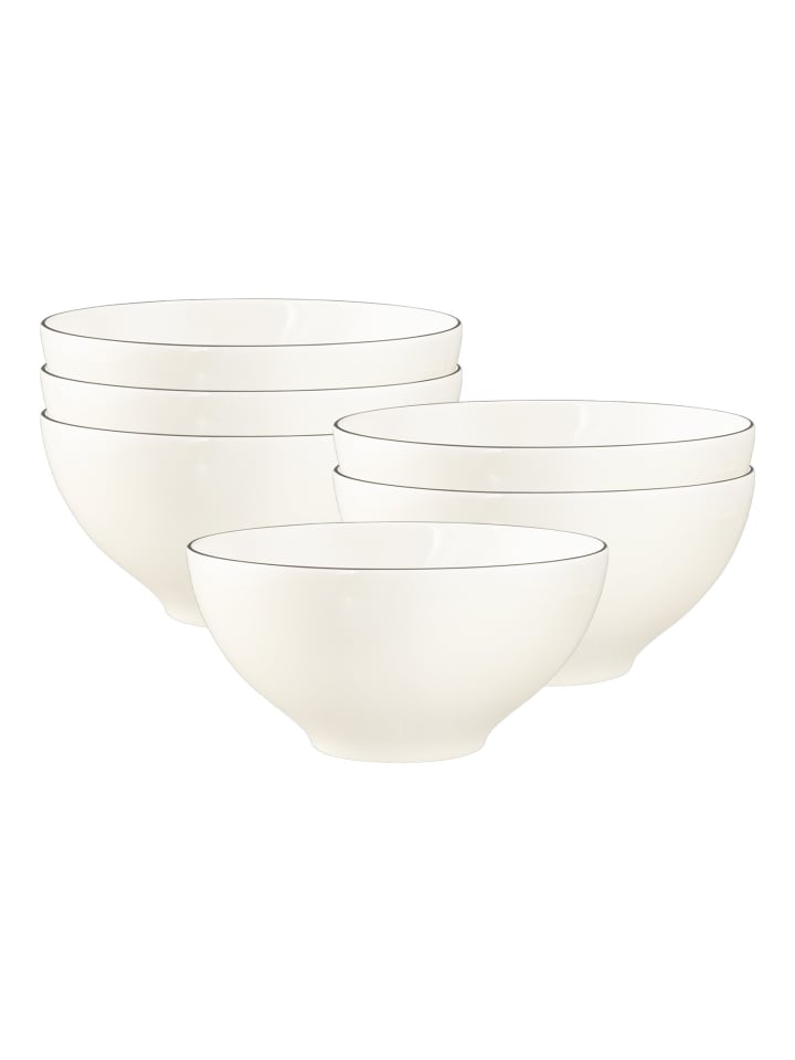 6er Set Müslischalen Savona Fine Diamond in ø 15,7 cm in creme
