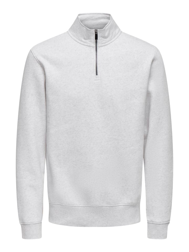 Sweatshirt in Super Light Grey Melange 1