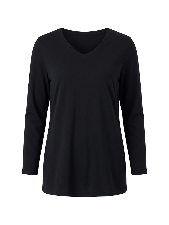 Langarmshirt in schwarz