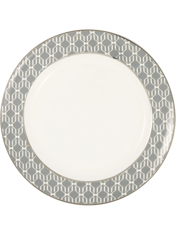 Teller RANI DARK GREY Grau mit Goldrand 20 cm