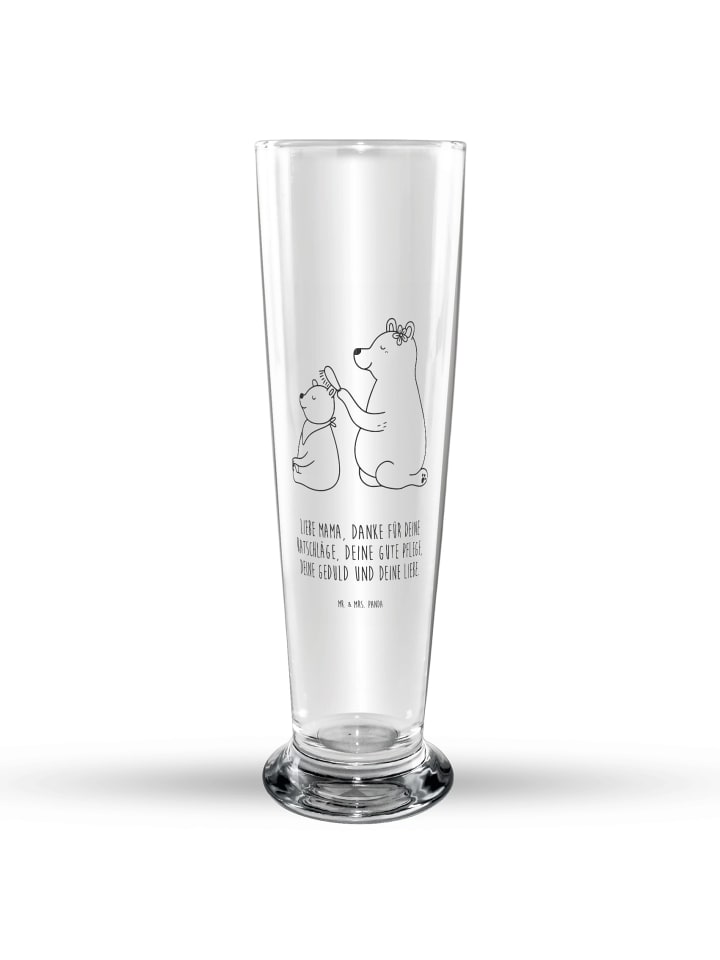 Bierglas Bär Kind mit Spruch in Transparent
