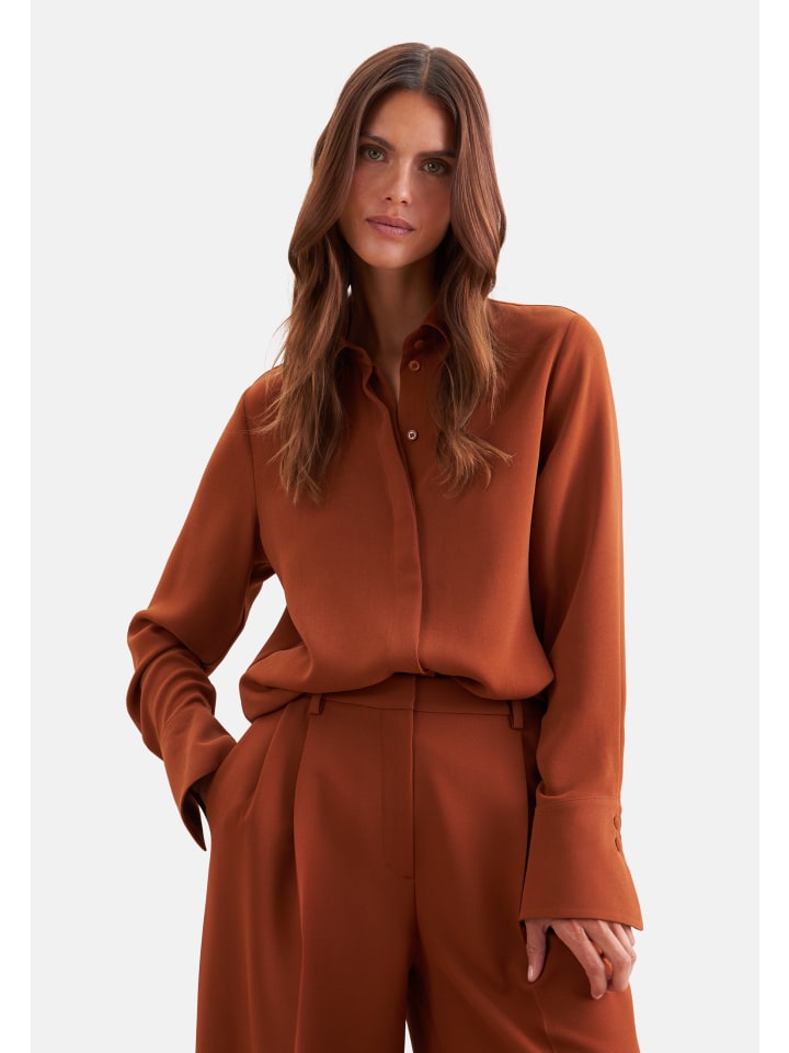 Hemdbluse Regular in Braun
