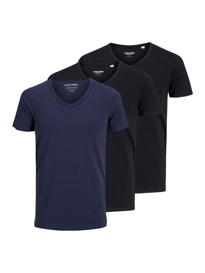 T-Shirt Essentials in Schwarz / dunkelblau