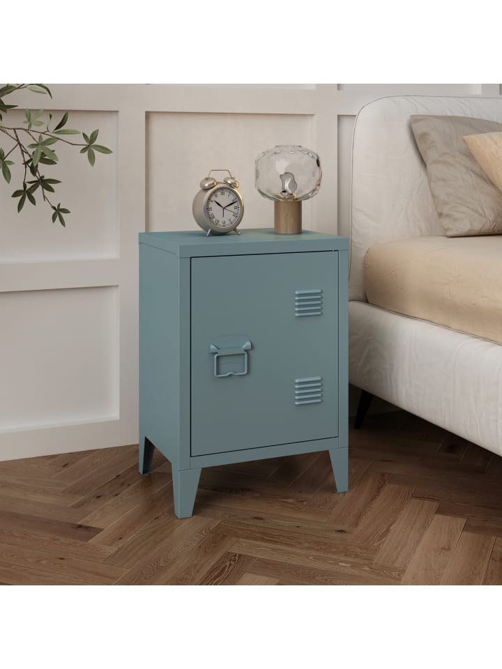 Nachtschrank Inari in Blau (H)57cm (B)40cm (T)30cm