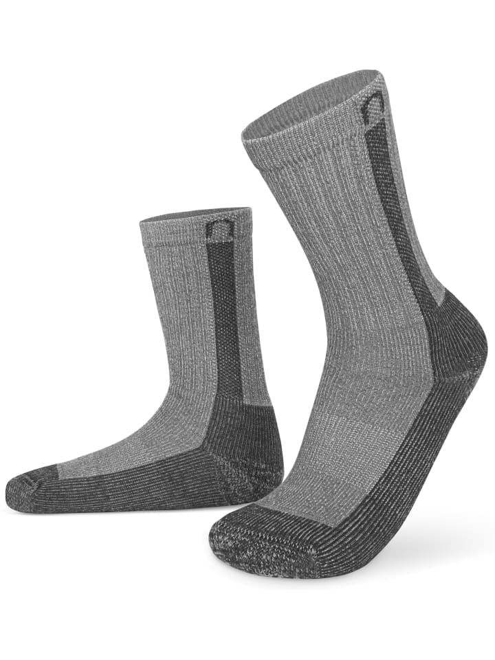 2 Paar Merino Wander- und Arbeitssocken Nowra in Schwarz/Anthrazit