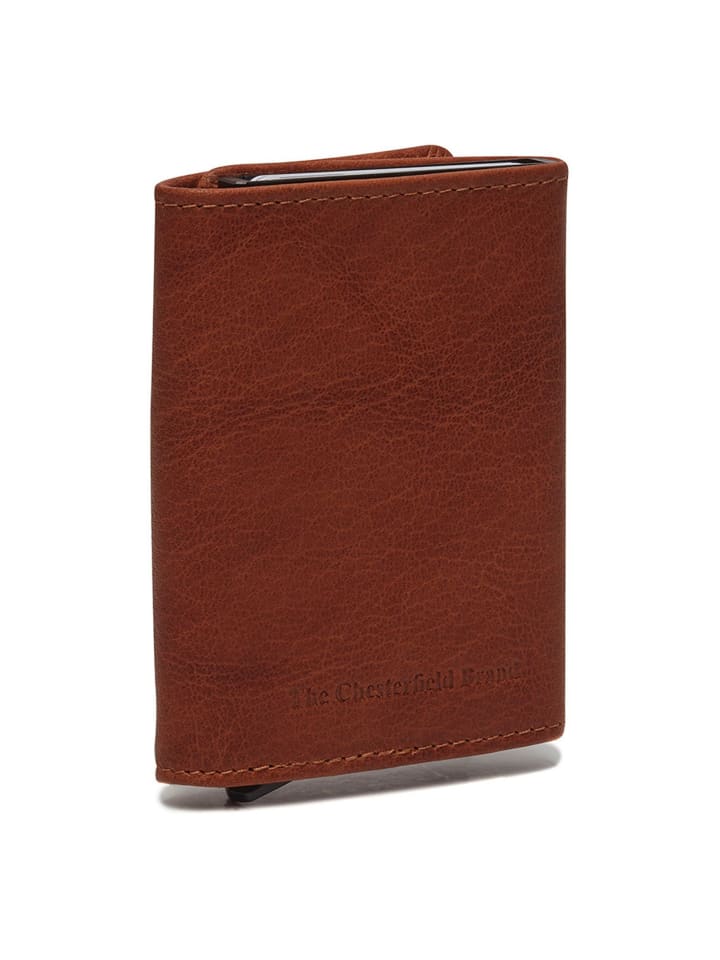 Paris Kreditkartenetui RFID Schutz Leder 7 cm cognac