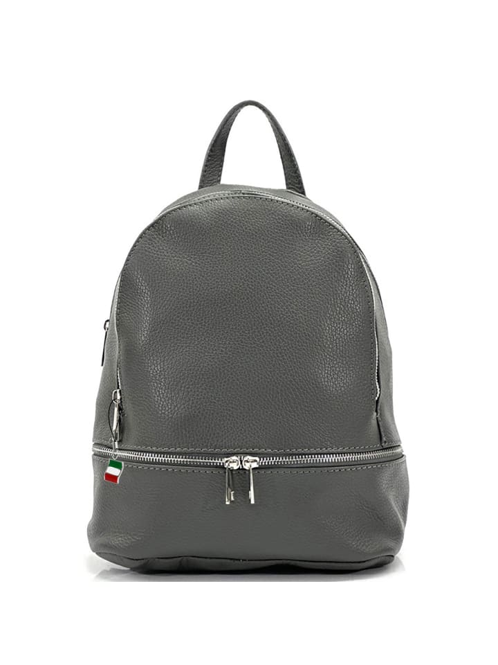Florence Cityrucksack Leder grau ca. 32cm
