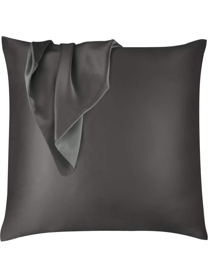 Seiden Kissenbezug 80x80 cm Enna in Anthrazit