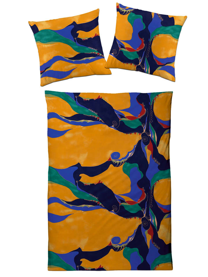 Traumschloss Bettwäsche Interlock Jersey - Walzer, abstraktes Muster in bunt