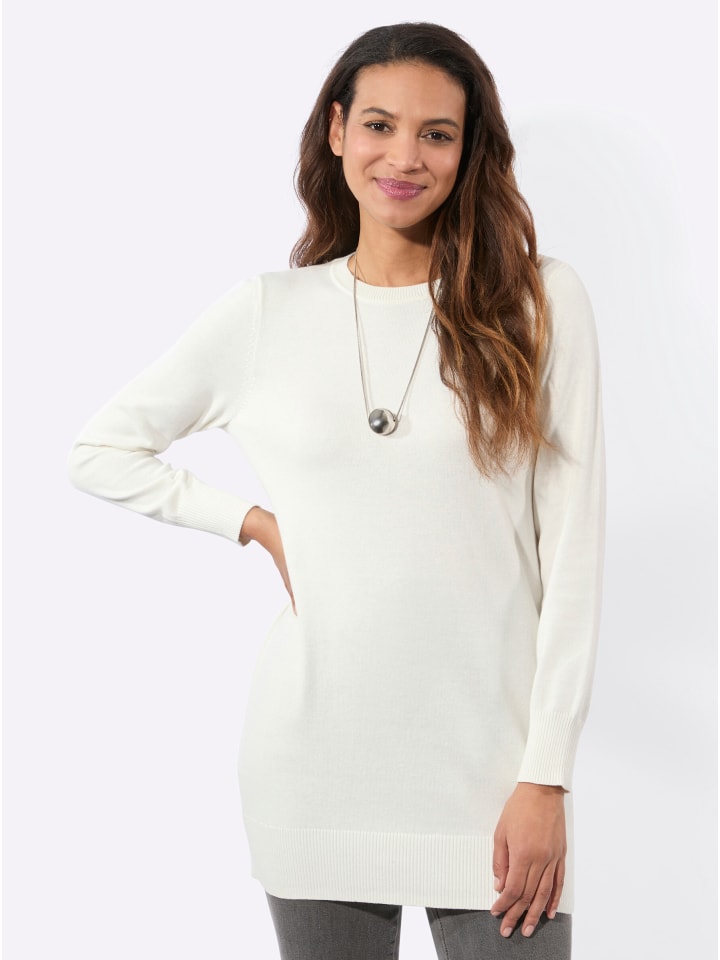 Longpullover in ecru