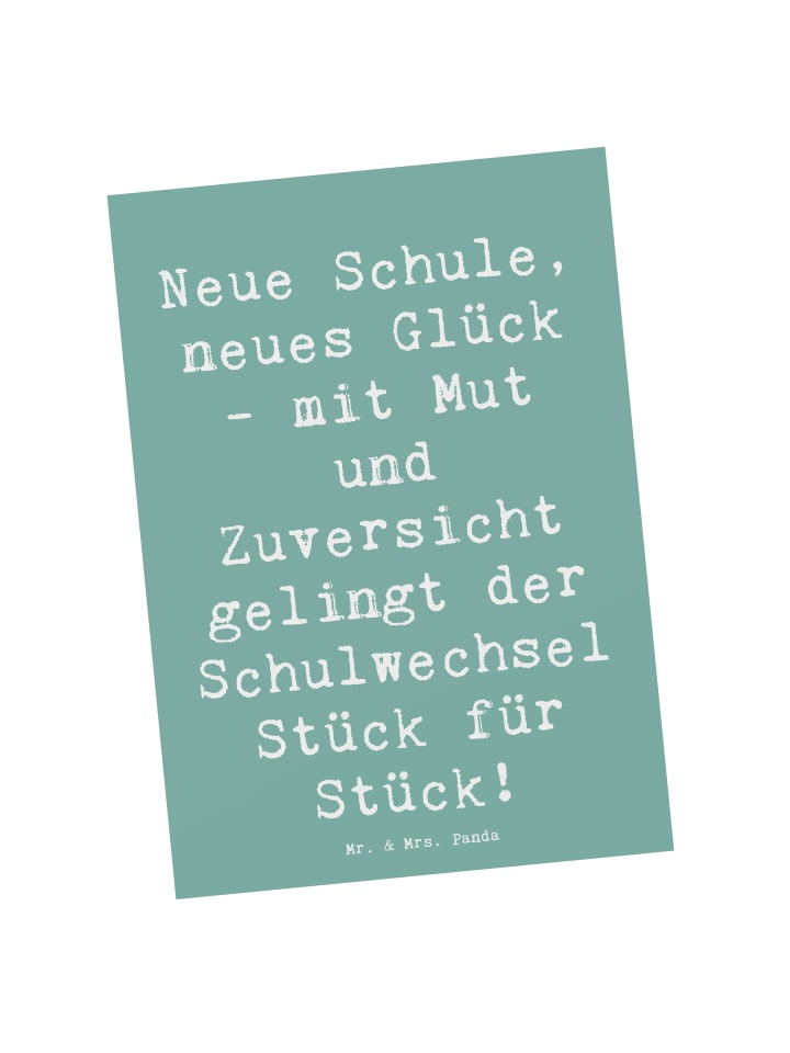 Postkarte Spruch Einen Schulwechsel bewältigen ... in Meeresbrise