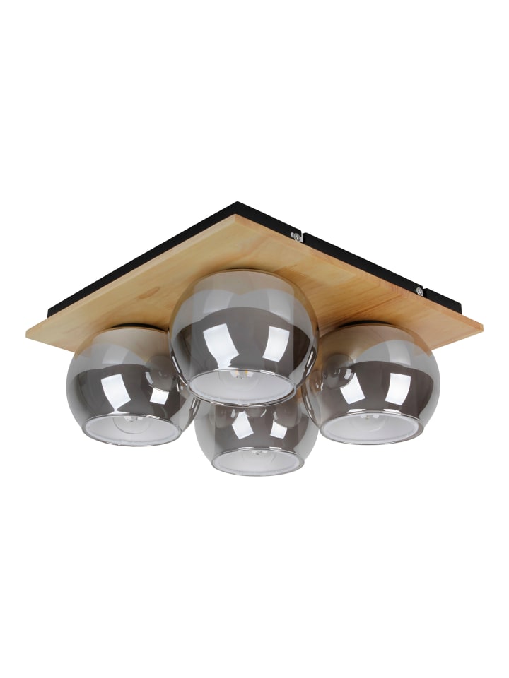 Deckenleuchte "TEXAS" in schwarz - (L)36 cm x (B)36 cm x (H)15 cm